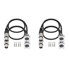 4er-Pack D-Typ-XLR-Kabel, Durchgangsstecker, D-XLR-Stecker auf Buchse für Premium-Stagebox, Patchpanel, Panelmontage