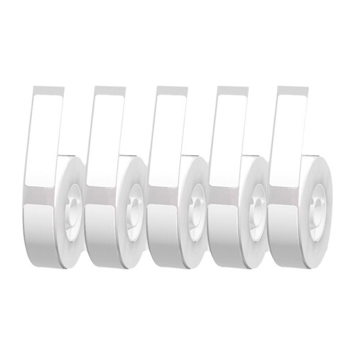 5 Rollen Wit Draagbaar Labelpapier, Zelfklevende Thermische Printerstickers, Multifunctionele Labelstickers