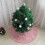 Rosa Weihnachtsbaumdecke aus Kunstfell, 50 cm 3