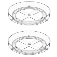 Organisateur à Plateau Tournant Lazy Susan, Étagère à Épices pour Placard, Réfrigérateur, Penderie, Rangements pour Réfrigérateur