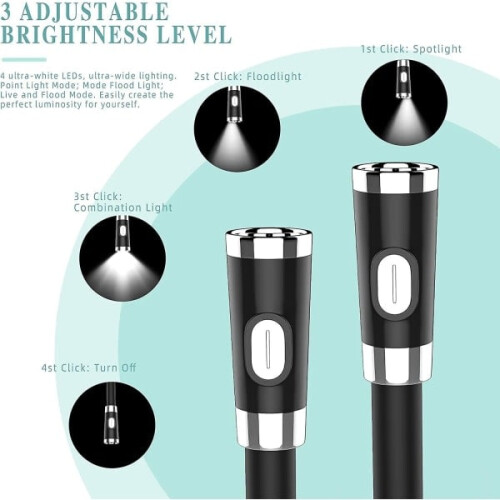 Lampe de lecture LED pour le cou – Lampe mains libres flexible, 4 2