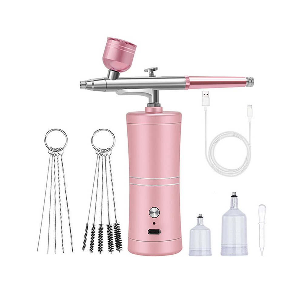 Portable Cordless Airbrush Kit with Compressor, Rechargeable Non-Clogging High-Pressure Air Brush with 0.3mm Nozzle