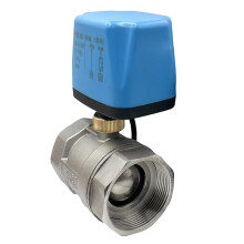 Motorisiertes Kugelventil, Normalerweise Geschlossen/Offen, Elektrisches Kugelventil Aus Edelstahl, 2" DN50, 220 V, Zur Steuerung Von