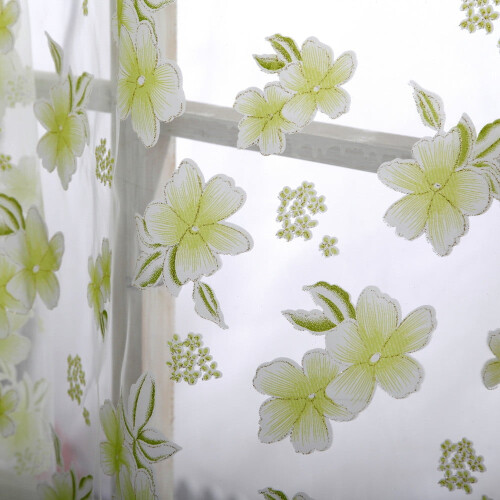 Flower Sheer Curtain Tulle Voile Valance 1 Panel 1