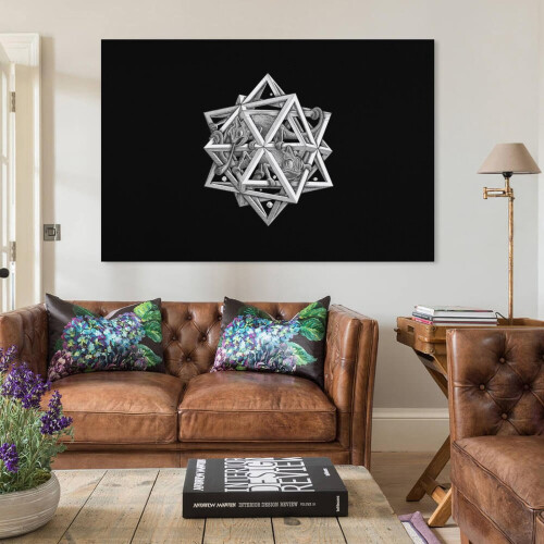 Αφηρημένη εκτύπωση σε καμβά MC Escher 16x24 ίντσες ασπρόμαυρο 2
