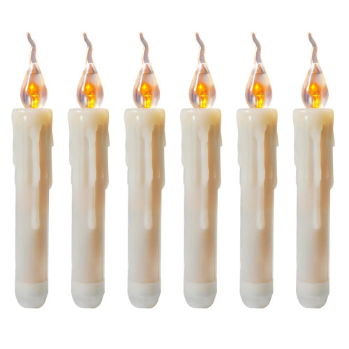 Flammeløse LED-koniske lys, batteridrevne, 6 stk. 1