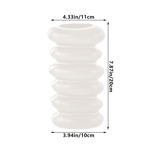 Vaso de plástico esmaltado branco de 20 cm para sala de estar 2