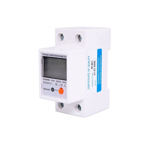 230V AC Din Rail Single Phase Reset Zero  Meter KWh Voltage Current Power Consumption Counter Wattmeter 2