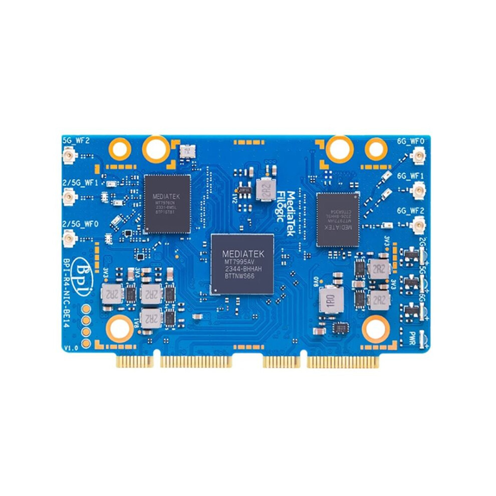For Banana Pi Bpi-R4-Nic-Be14 Wifi7 Module Accessories For Bpi-R4 Mediatek Mt7995av Chipset 2 Pcie 3.0 Interface,2- 4712572523608