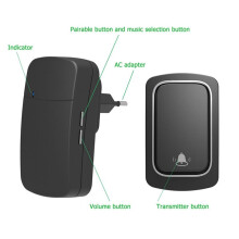 Self Powered Wireless DoorBell No Battery Waterproof Door Bell Chime Ring Elderly Caller Home Security Device UK PLUG