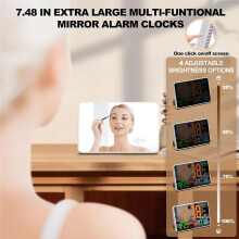 Tuya WiFi LED Clock Calendar Intelligent Thermometer Hygrometer Cosmetic Mirror Multifunction Clock for Home Office