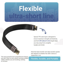 Fast Charging Data Cable 40GB Double-Ended Flexible Ultra-Short Cable, C Short Cable USB C Male to USB C Male FPC Design