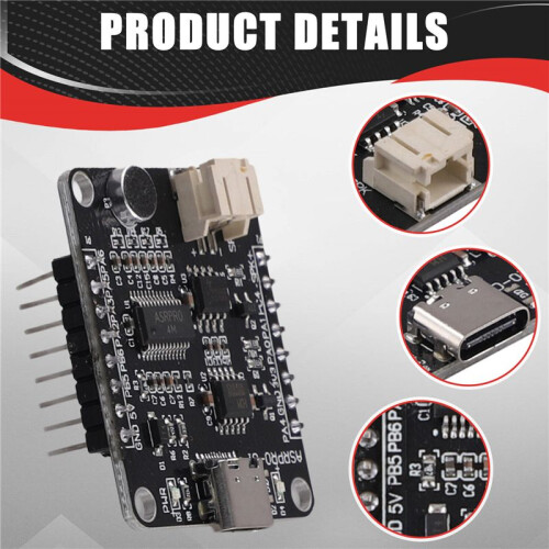 ASR-PRO Development Board 4M Flash Memory Voice Recognition Module Development Board (Pin Header Already Welded)