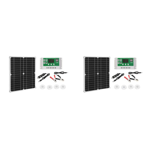 2X 12W Zonnepaneelkit 50A 12V Acculader met Controller Caravanboot