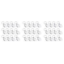 36 Pcs Sublimation Blank Keychain Round Heat Transfer Keychain Metal Board Key Rings Thick Sublimation Photo Keychain