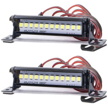 2 Pièce RC 12 Barre de Lumière LED en Métal Lampe de Toit pour  SCX10 KM2 CC01 RC4WD D90 90046 90047 50mm