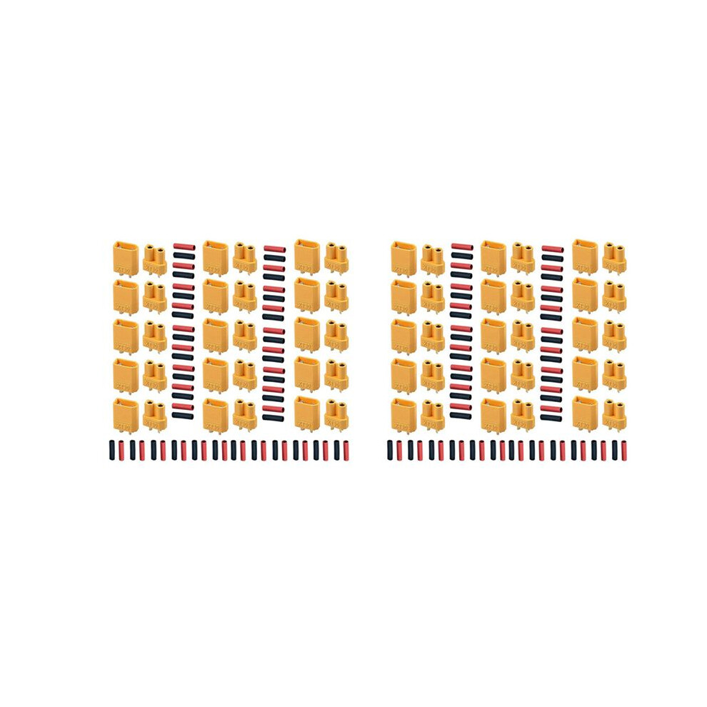 Xt30 30 Pairs Male Female Battery Connectors Xt30u Male Female Connectors Round Plug Female With Heat Shrink Tube 4712400199593