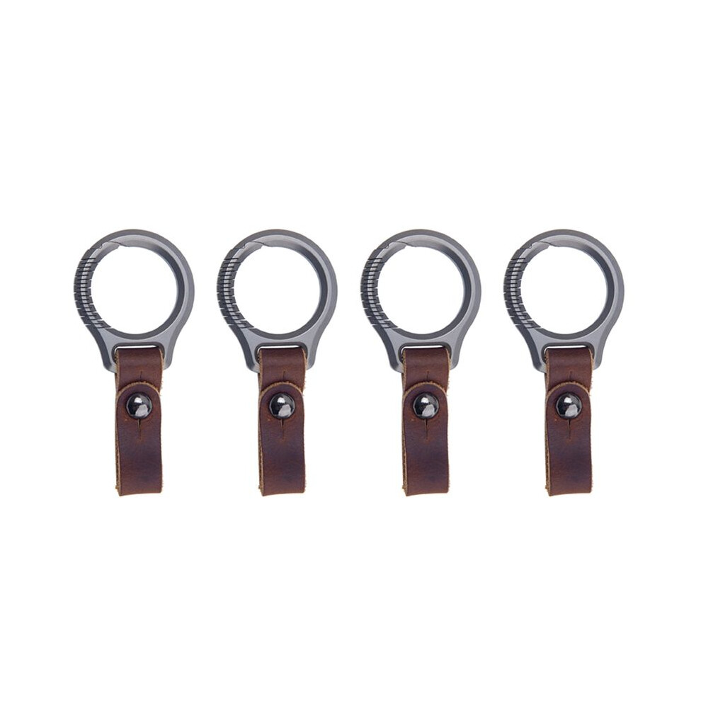 4X Titanium Alloy Keychain Car Keychain Pendant Cowhide Strap Pendant Edc Tool Men's Gift Gift 6031396510563