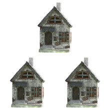 3X Miniature Fairy Garden House Rustic Fairy Cottage Woodland Fairy Home Miniature Dwellings Country Houses