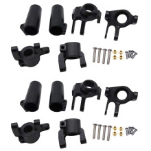 2X Tirapugni Anteriori CNC FULL METAL, Supporto Mozzo C, Blocco 'Assale Posteriore SET (Nero) per AXIAL SCX10 II 90046 90047 AR44 Asse, Nero