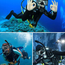 Adult Dry-Top Snorkel & Low-Volume Diving Mask Set