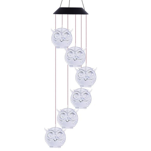 Solarbetriebenes Eulen-Windspiel mit farbwechselnder LED, 66 cm 1