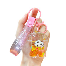 Modischer beweglicher Sand-Fußball-Schlüsselanhänger,-Rosa