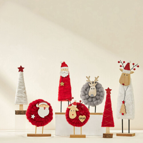Handmade Wool Felt Santa Clause Reindeer Christmas Tree-C 2