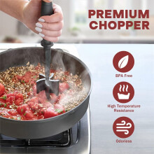 Hand-Held Meat Cutter and Masher Cooking Scraper Meat Mincer Tool Mixer Spatula Grinder and Masher Spatula