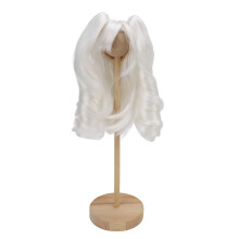 1/6 Peluca para muñeca de cola de caballo doble Moon White, 6in