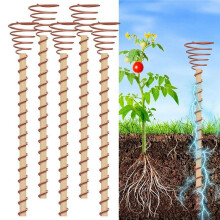 10 STKS Elektrocultuur Plant Stakes Lange Koperen Plant Tuin Stakes Elektrocultuur Koperen Spoel Antennes voor Groeiende Tuin