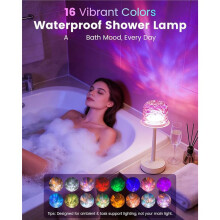 Lampada da Doccia Impermeabile per Bagno con Proiettore di Onde Oceaniche, Controllo Touch e Telecomando, Luce Notturna da Tavolo 2 In 1, 16 Colori