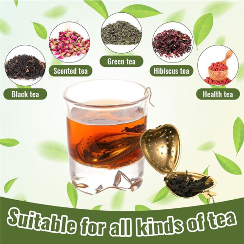 30 Pcs Tea Strainer Stainless Steel Tea Interval Diffuser Heart Shape Mesh Tea Filters with Extended Chain Hook 1
