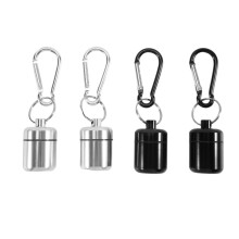 4-Pack Oordopjes Draagtasje Sleutelhanger, Draagbare Sleutelhanger Pillendoosje, Waterdichte Metalen Oordopjesdoosje Kleine Pillencontainer