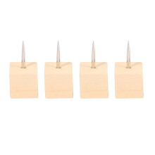 180pzs Chinchetas Decorativas de Madera Cuadrada, Tachuelas de Punto de Aguja de Acero y Cabezal de Madera para Fotos, Mapas y Tablas de Corcho