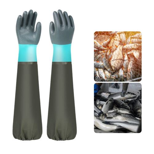Cold Resistant Gloves Extended Sleeve Work Gloves-70cm flannel 2