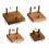 Wooden Rock Holder with Square Base and Three Peg Display-small 3
