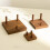 Wooden Rock Holder with Square Base and Three Peg Display-small 6