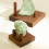 Wooden Rock Holder with Square Base and Three Peg Display-small 7