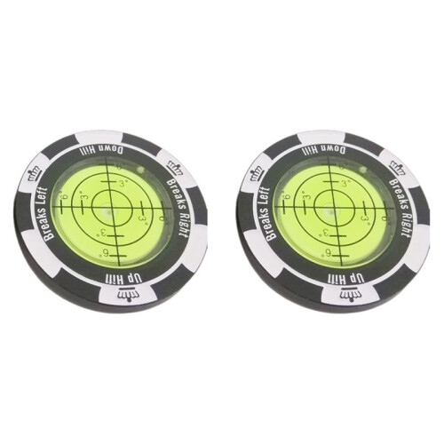 2X  Putter Reader Golftrainingshulpmiddel Golfbalmarker Golfaccessoires Geschenken Zwart