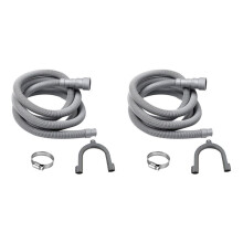 2X Verlengingsset voor Afvoerslang Universele Wasmachineslang 13Ft, Inclusief Beugelslangconnector en Afvoerslangen Slangklemmen
