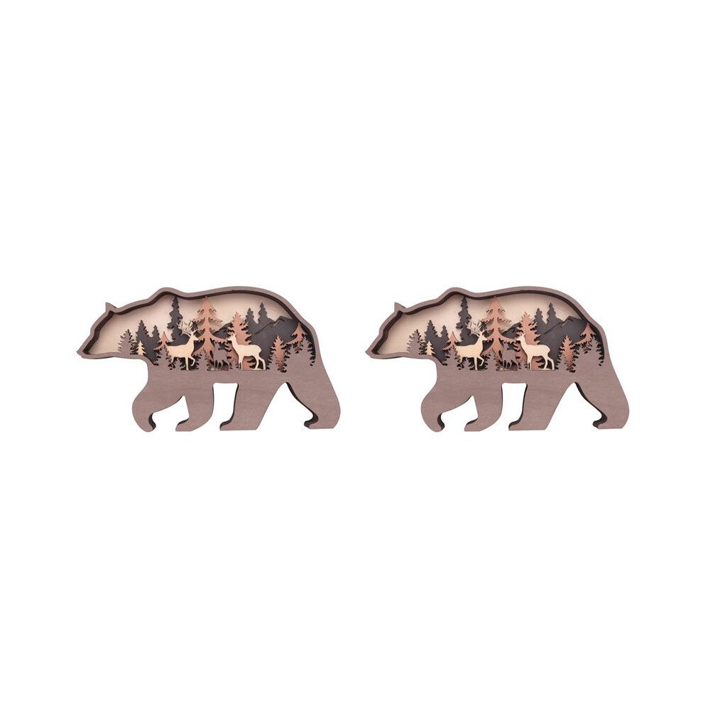 2X Bear And Deer Wall Decoration, Bear Decorations For Home, Bear Art Wall Decor, Rustic Home Decor, Cabin Decor 4712540375093