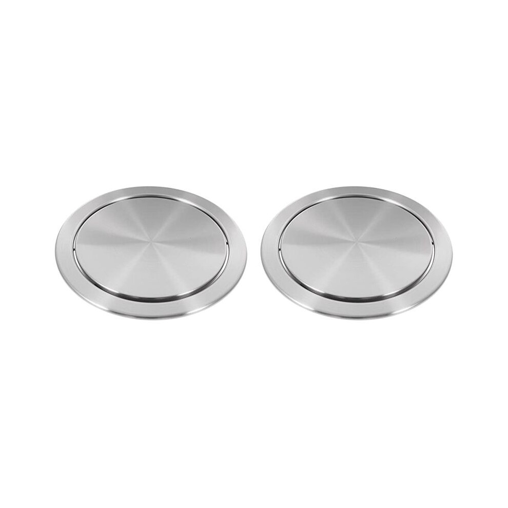 2X Trash Can Lid Simple Trash Grommet Embedded Countertop Round Cover Swing Flap Trash Bin Lid For Kitchen Bathroom 4713316017582