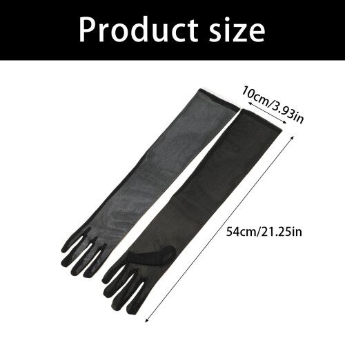 Delicate Sleeves Long Gloves Thin Elastic Sheer Gloves For-Red 2