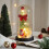 Mini árvore de Natal com luzes e efeito de neve para mesa 2