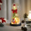 Mini árvore de Natal com luzes e efeito de neve para mesa 4