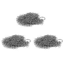 3X Cast Iron Cleaner -Premium 316 Stainless Steel Chainmail Scrubber , 8x6 Inch