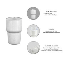 12st  3 Oz Tumbler Shotglas med Sugrör och Lock, Sublimering Dubbla Lager Shotglas Set för Drycker, Kaffe