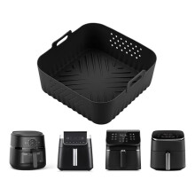 2 Pack Silicone Air Fryer Trays for COSORI 5.5-6.2L Square 180 Nonstick Oven Baking Accessory