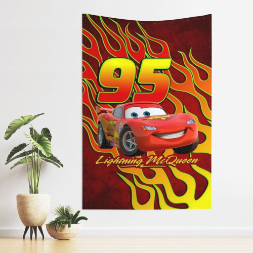 Ταπισερί τοίχου Lightning McQueen από πολυεστέρα Διακόσμηση υπνοδωματίου 2